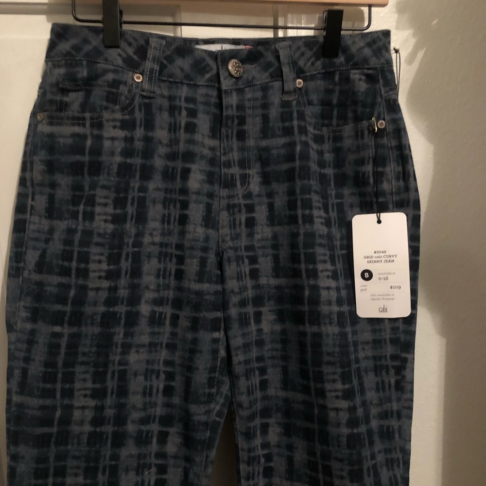 NWT Cabi Grid Curvy Skinny Jeans Size 8
